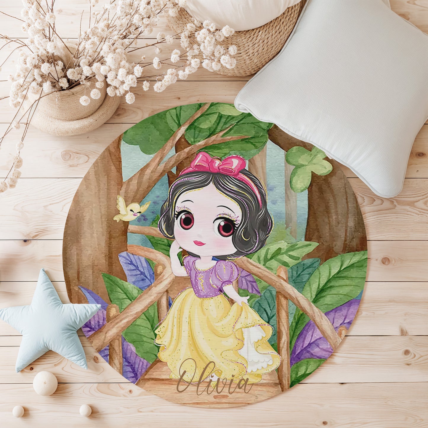 Princess Girl Round Rug