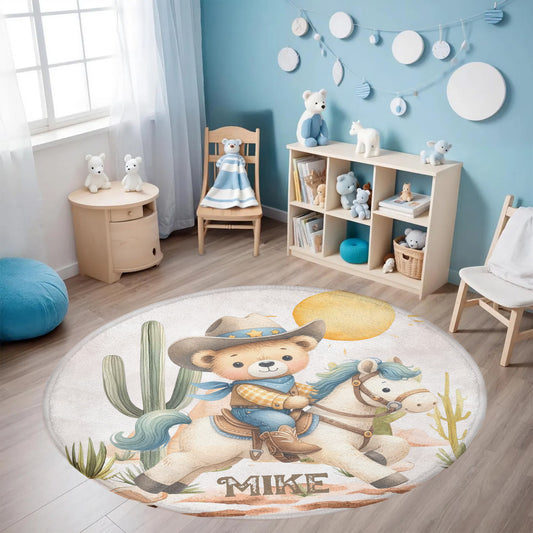 Western Cowboy Round Rug