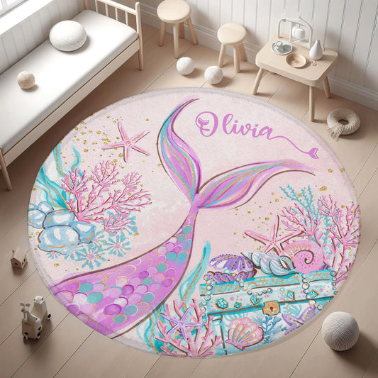 Little Mermaid Round Rug