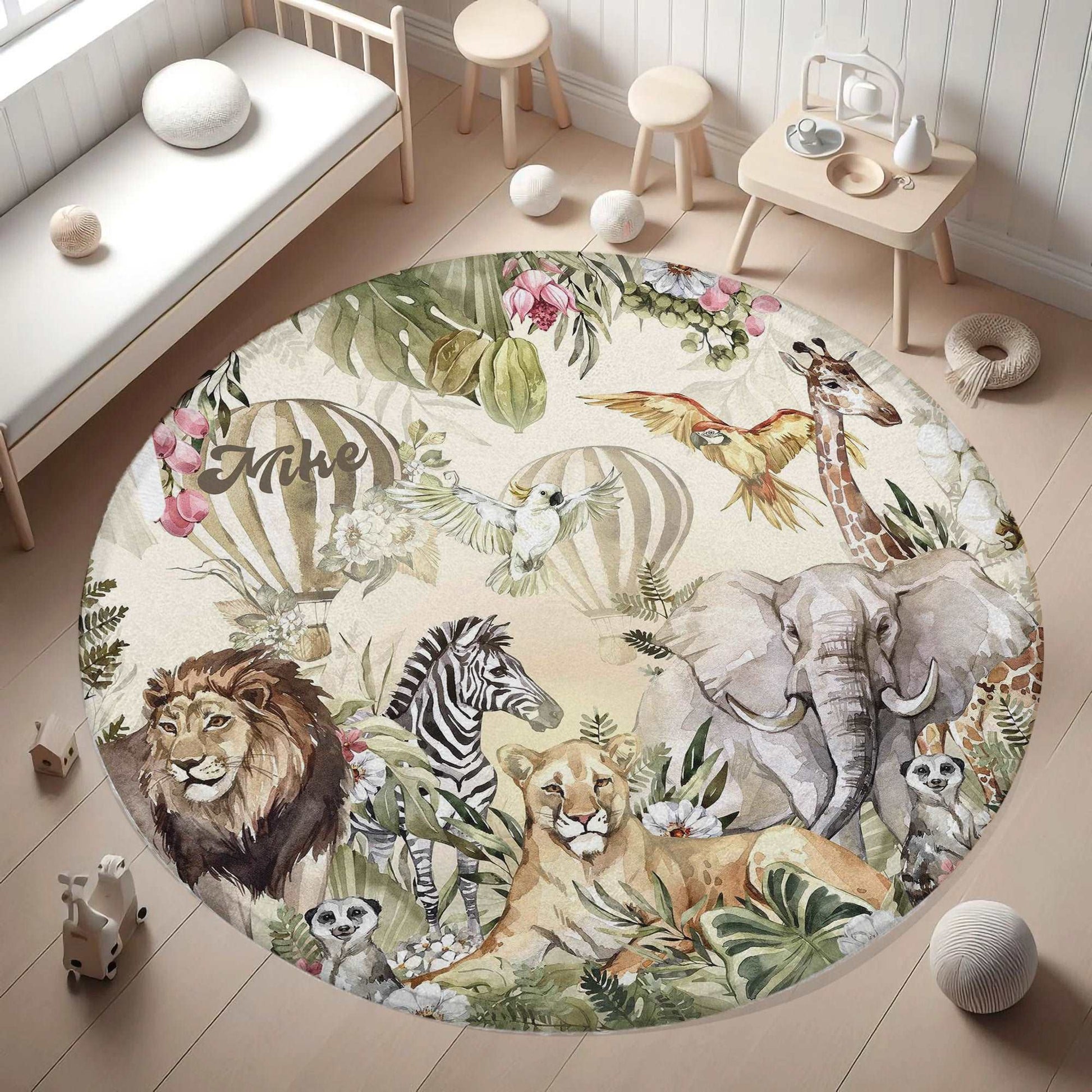 African Animals Round Rug