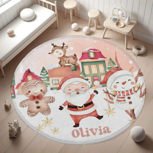 Christmas Santa Round Rug