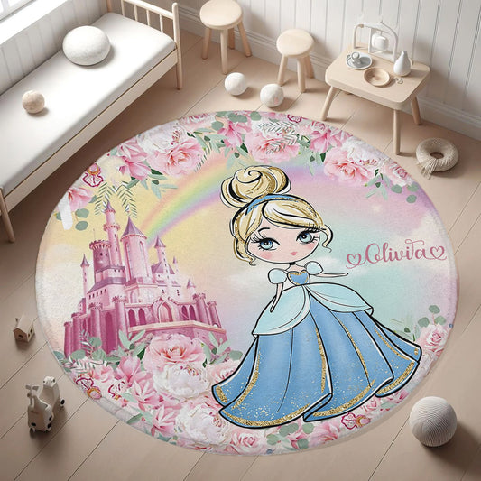 Little Princess Castle Round Rug