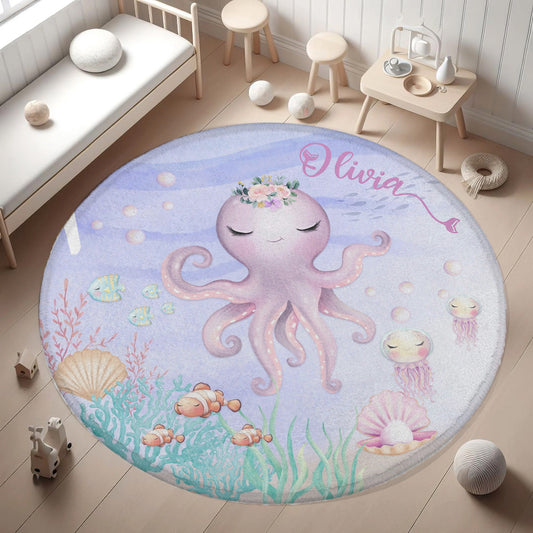 Little Octopus Round Rug