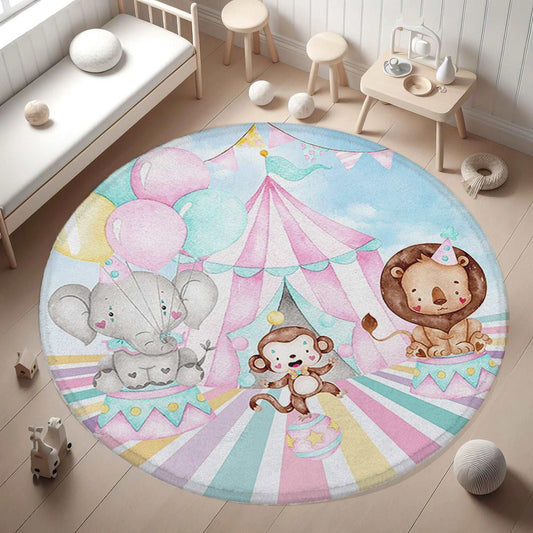 Animal Circus Round Rug