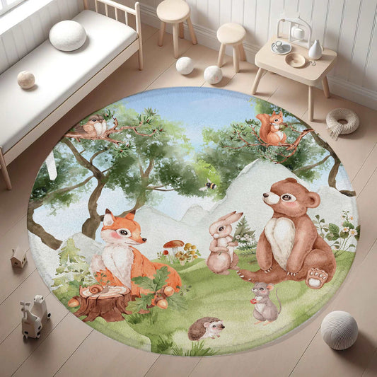 Forest Animals Round Rug