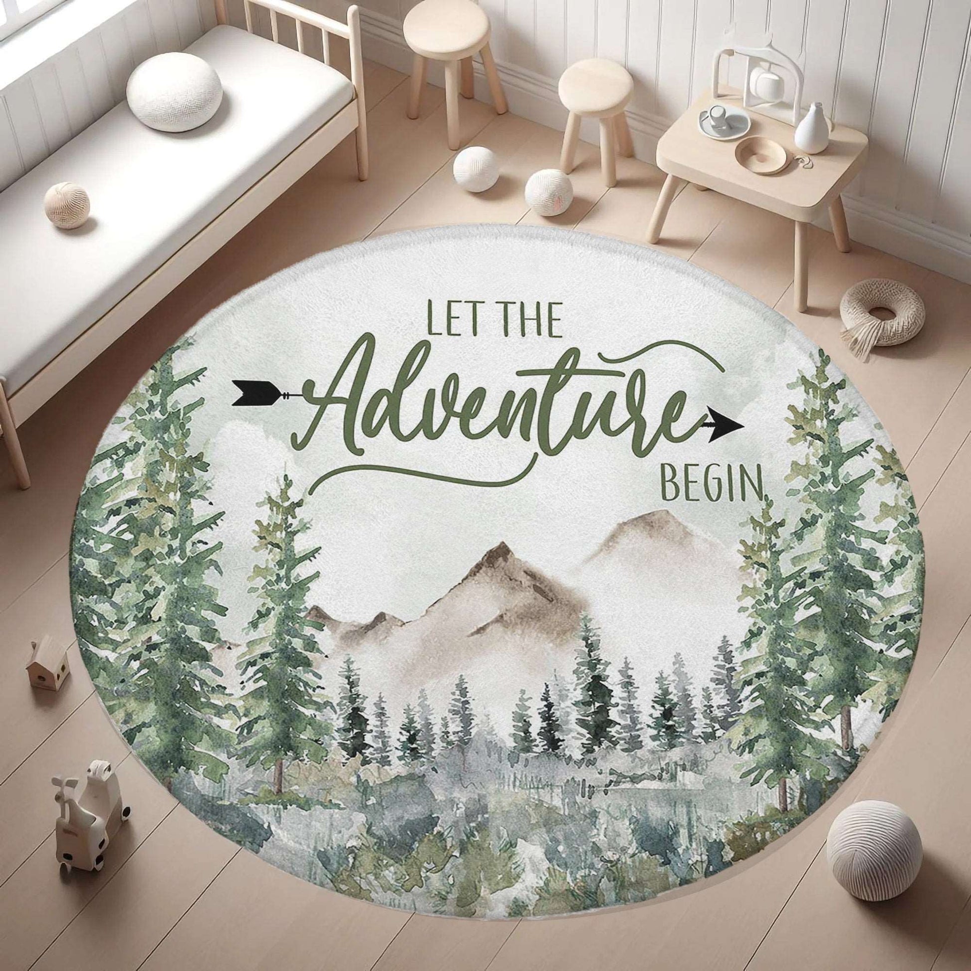Let The Adventure Begin Round Rug