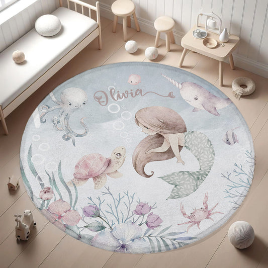 Little Mermaid Round Rug