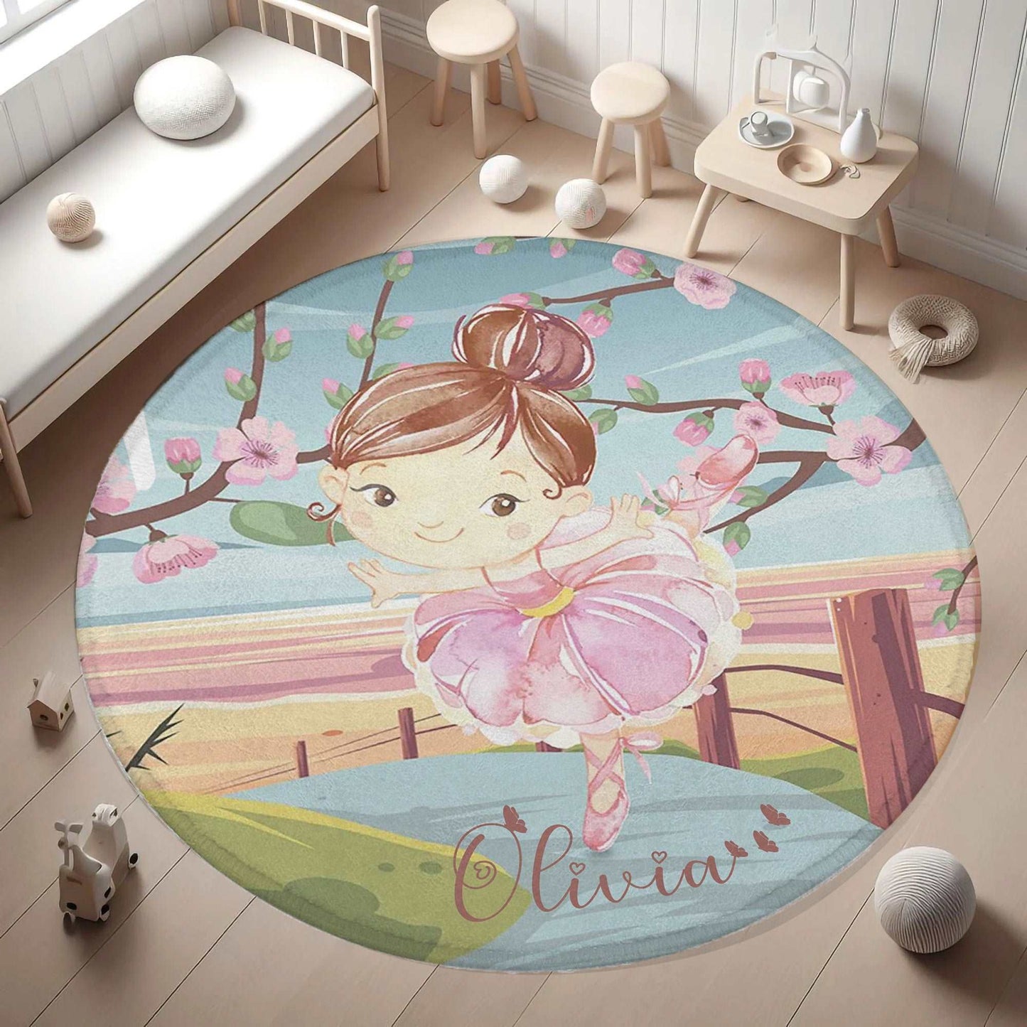 Ballet Girl Round Rug