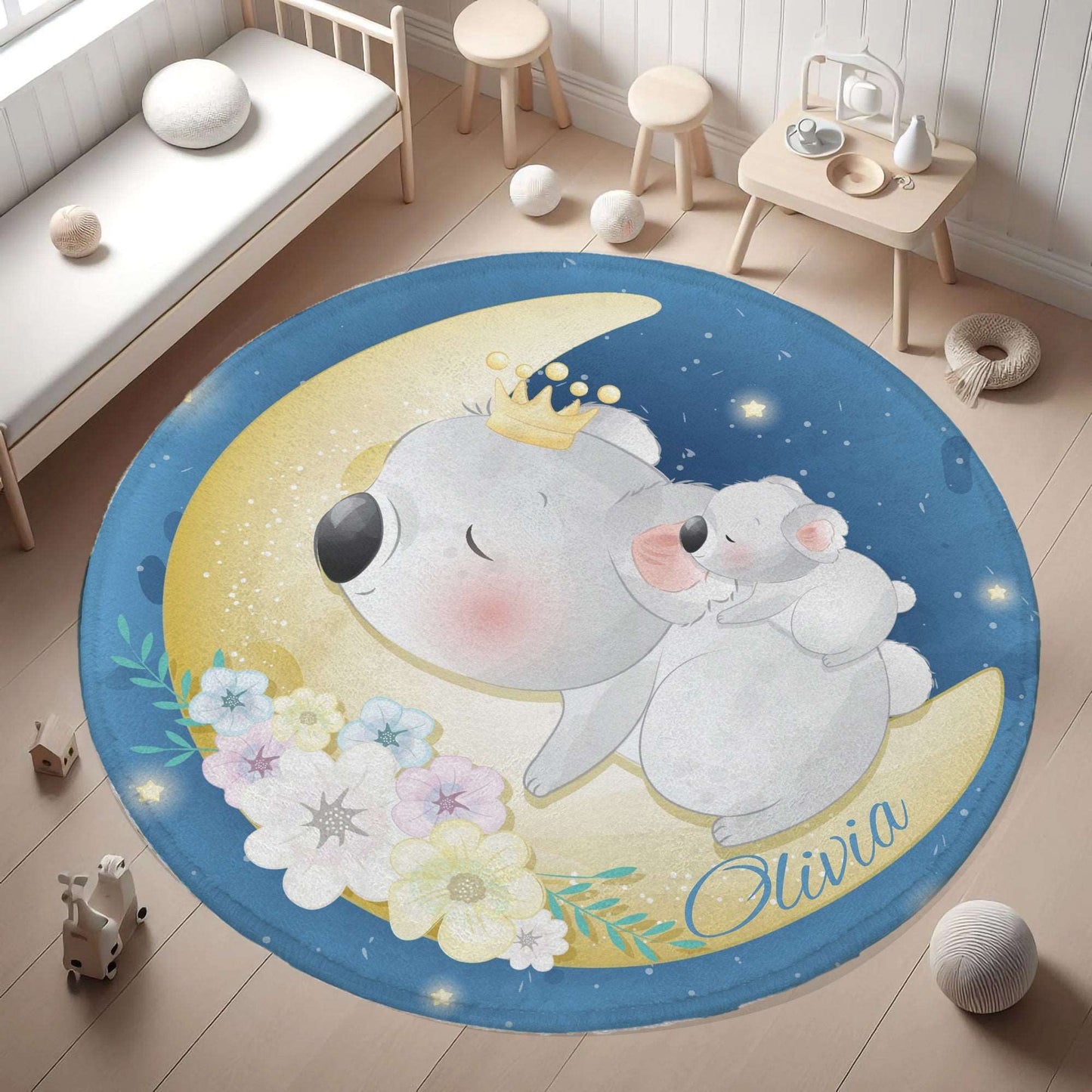 Mum And Baby Koala Round Rug