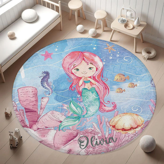 Little Mermaid Round Rug