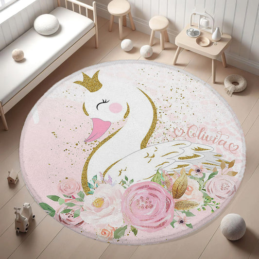 Princess Swan Round Rug