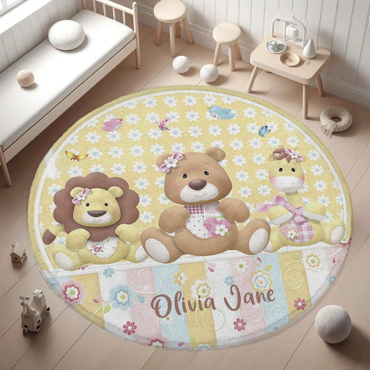 Baby Animal Toy Round Rug