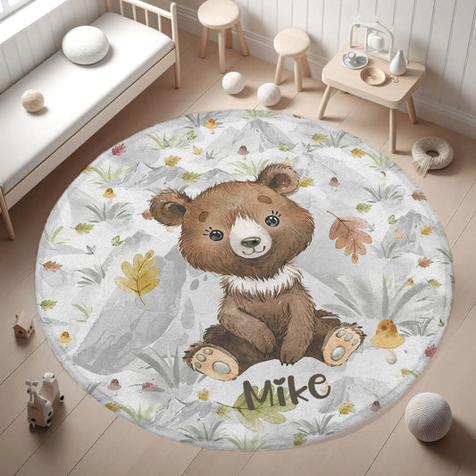 Woodland Bear Round Rug