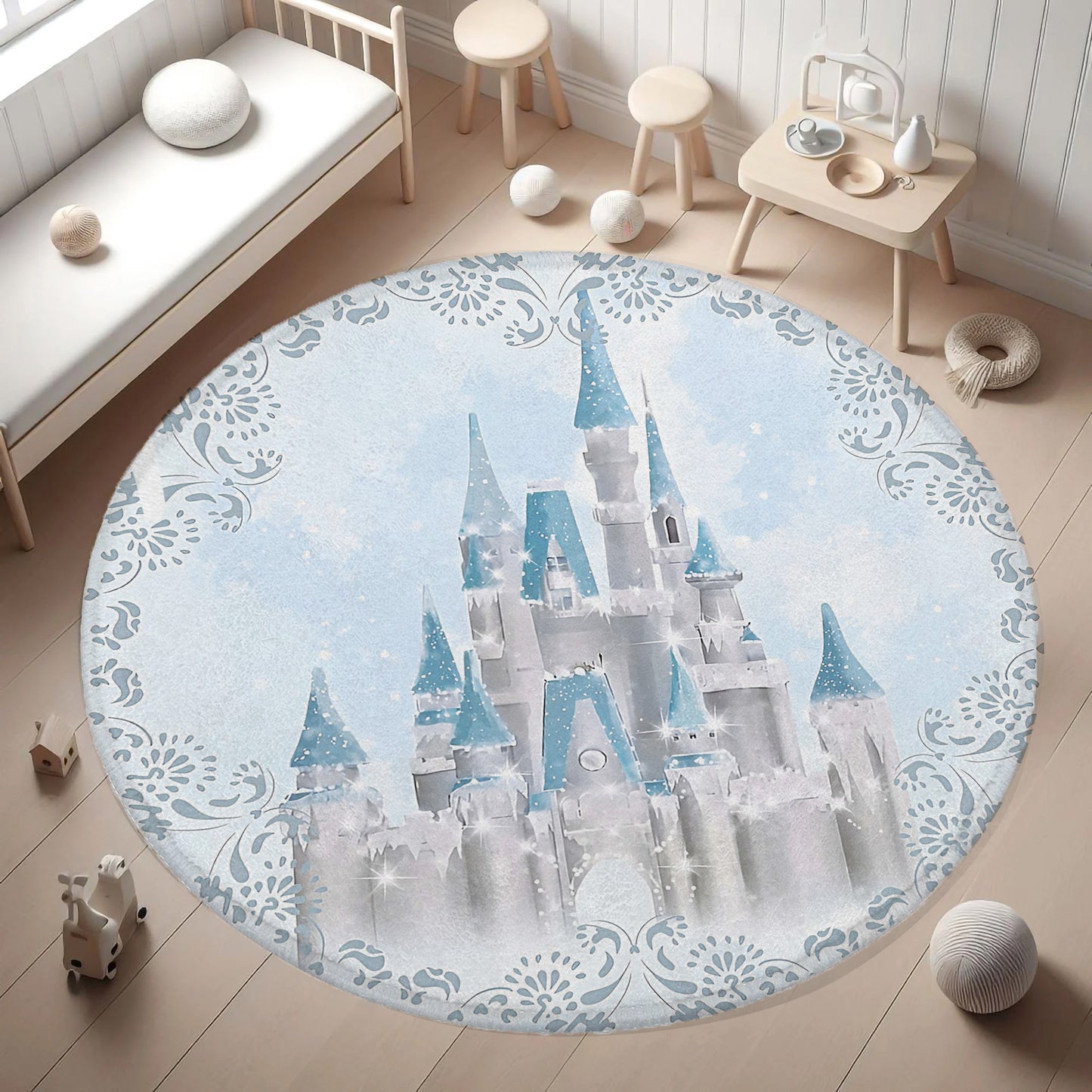 Princess Castle Round Rug