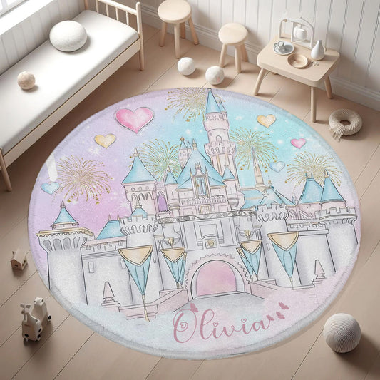 Princess Castle Round Rug