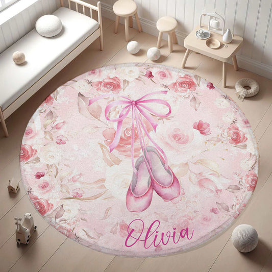 Ballerina Rose Floral Round Rug