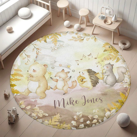 Animal Parade Round Rug