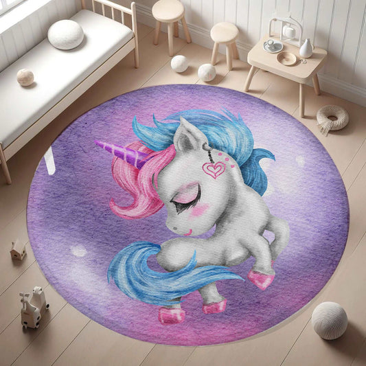 Baby Unicorn Round Rug