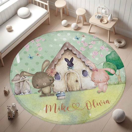 Bunny Home Round Rug