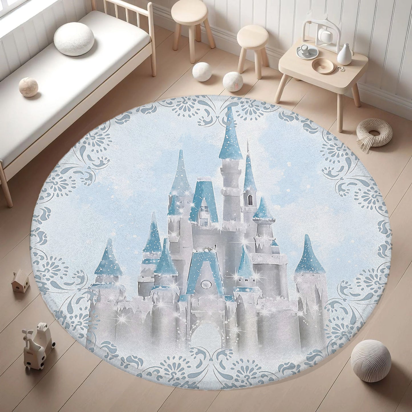Princess Castle Round Rug