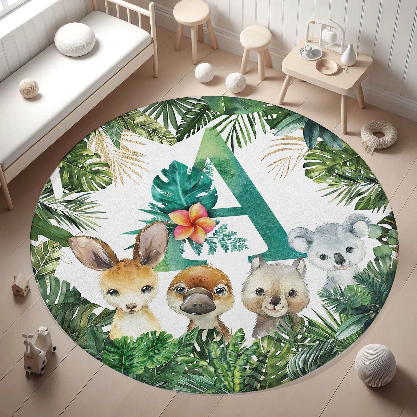 Australian Animals Round Rug