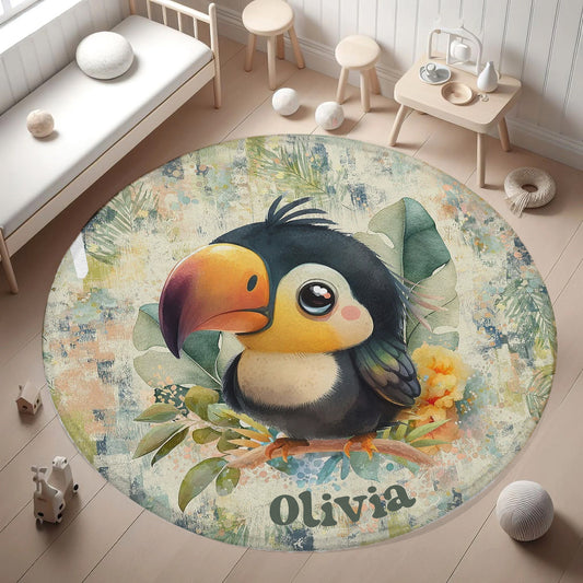 Tropical Cockatoo Round Rug