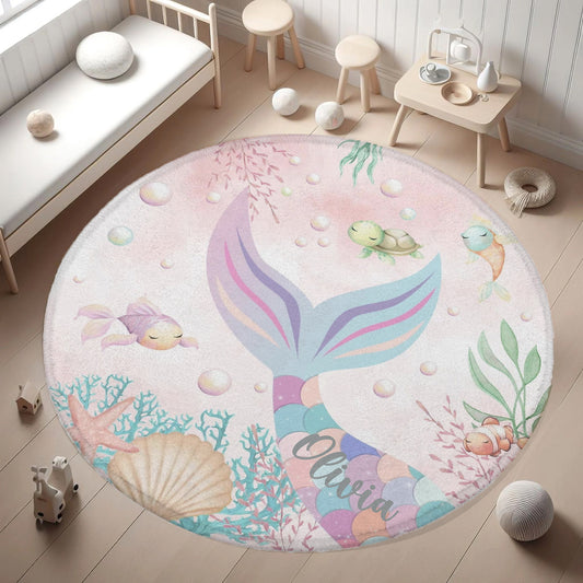 Little Mermaid Round Rug