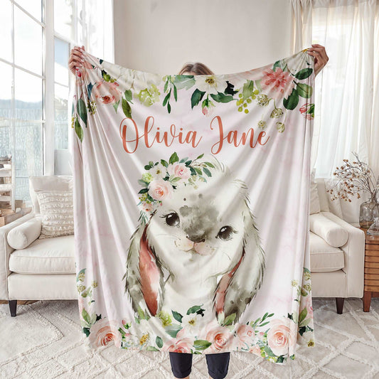 Bunny Rose Floral Blanket