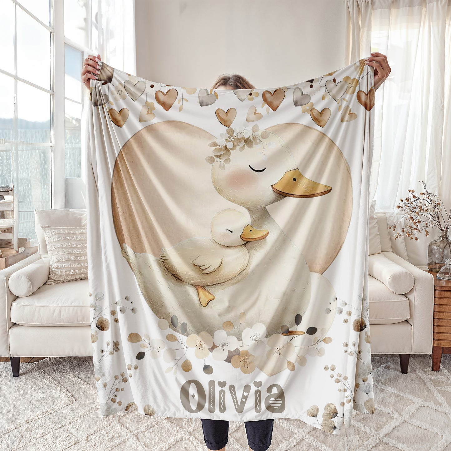 Mom And Baby Goose Blanket