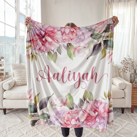 Pink Floral Blanket