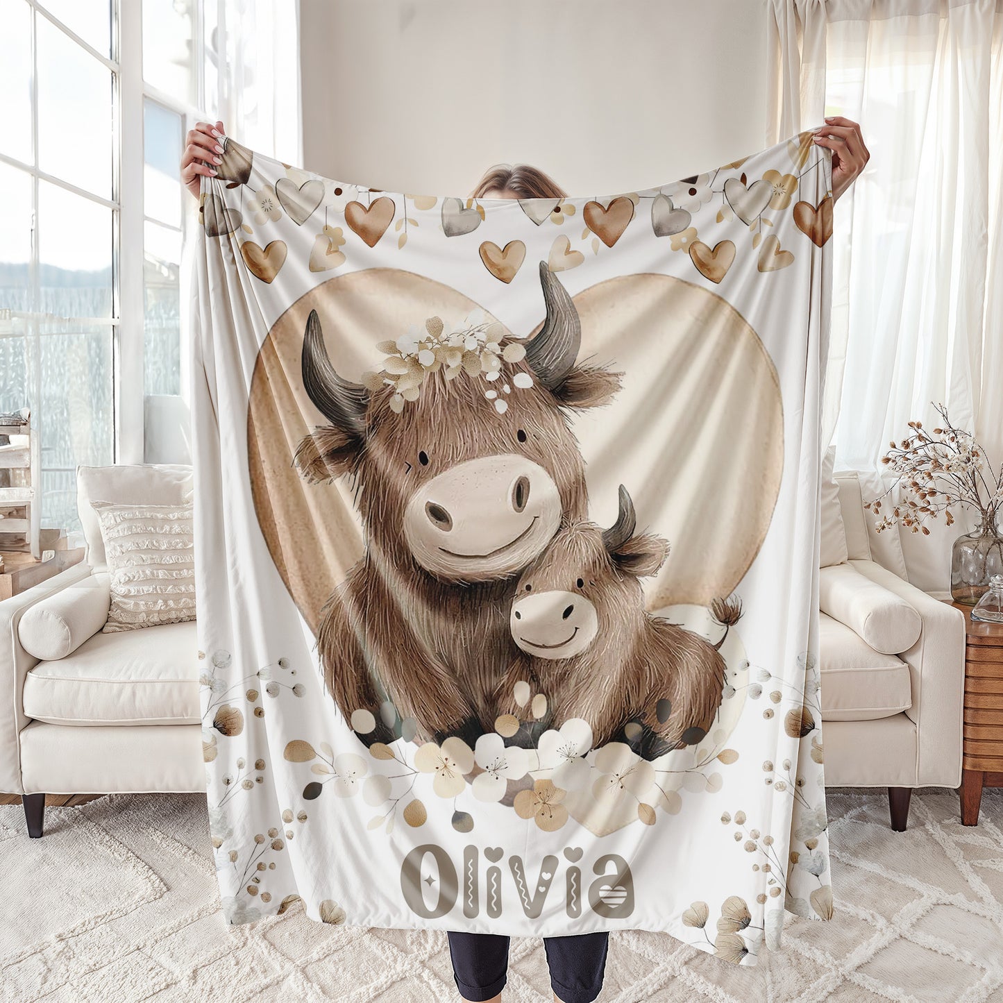 Mom And Baby Cow Blanket