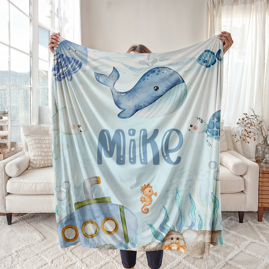 Ocean Whale Blanket