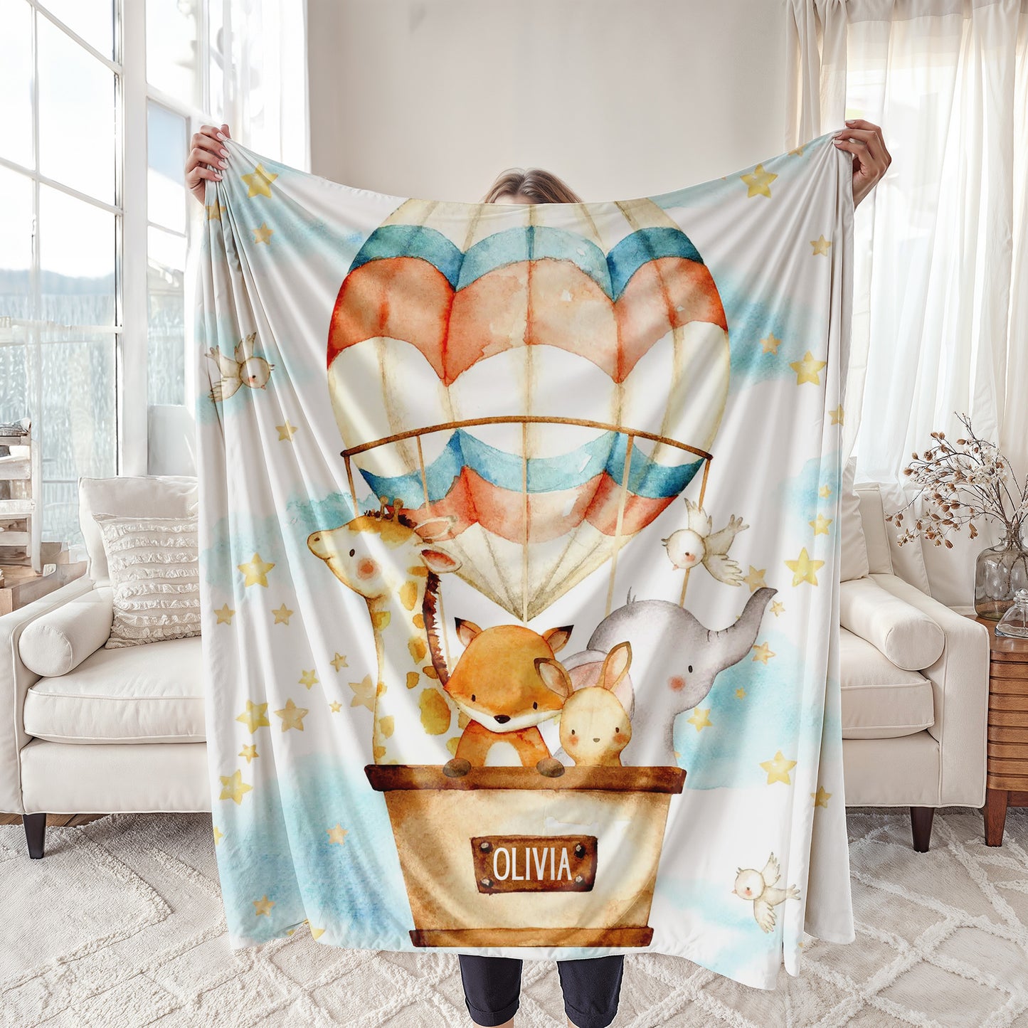 Hot Air Balloon Baby Blanket