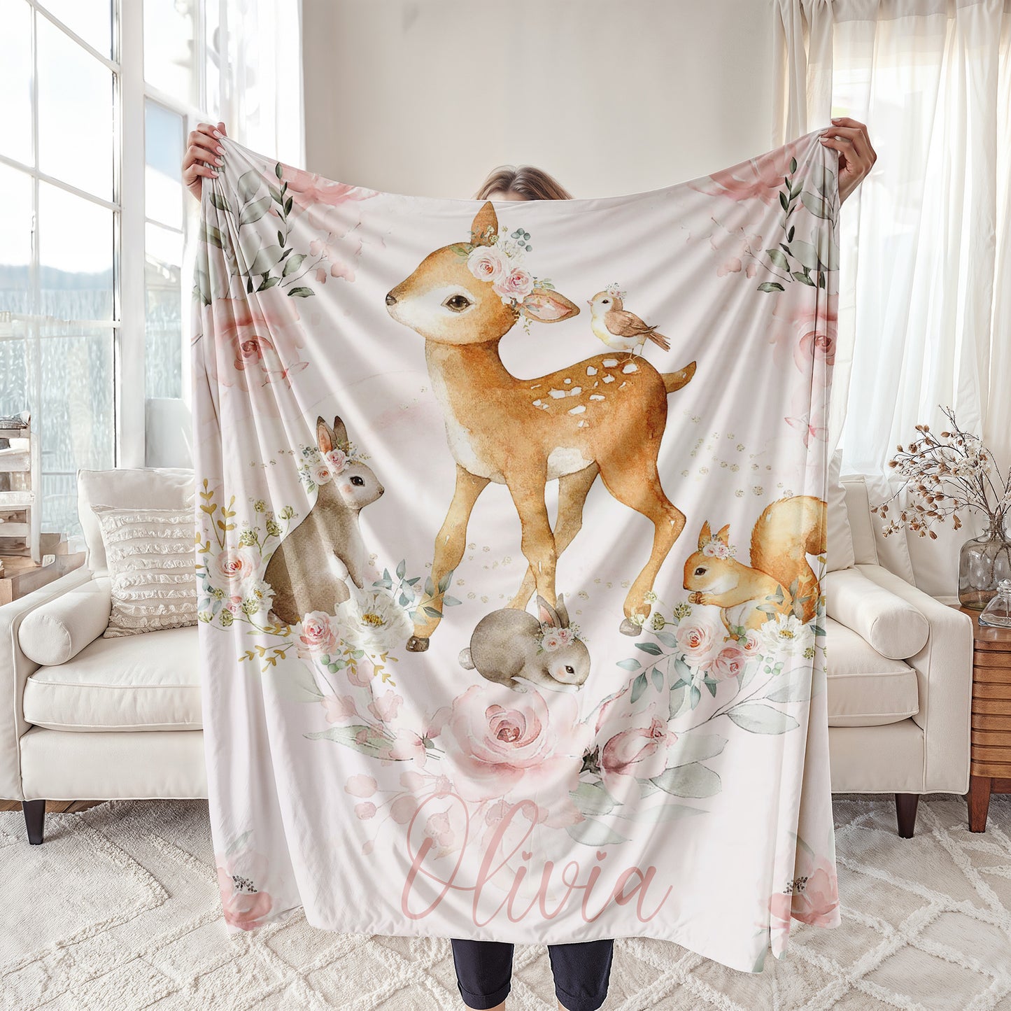 Baby Deer Nursery Blanket