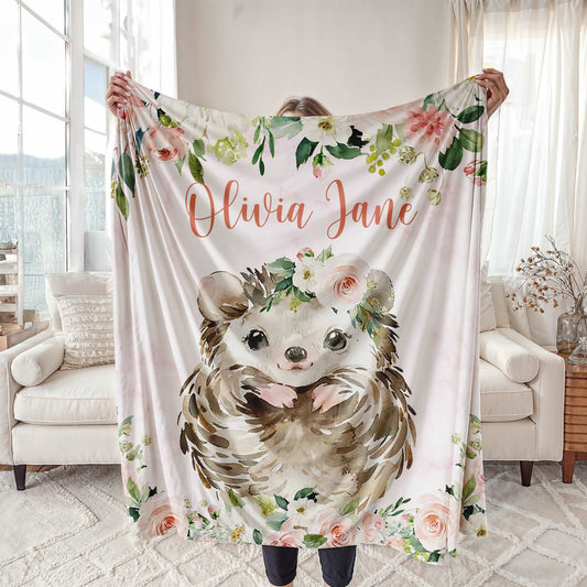 Hedgehog Rose Floral Blanket