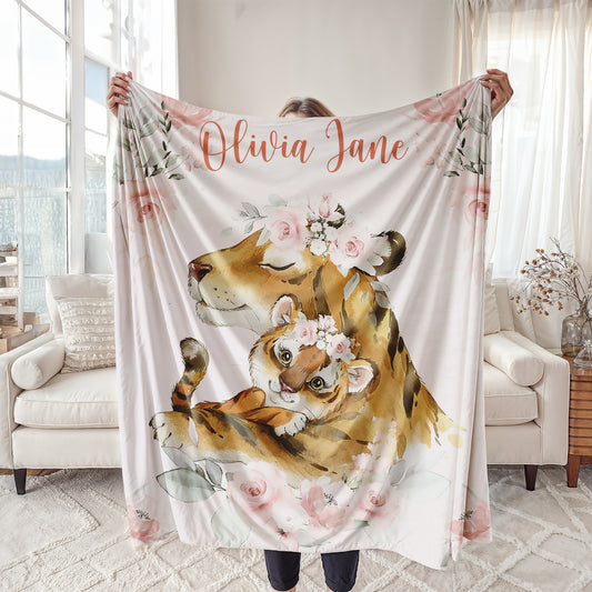 Mum And Baby Tiger Blanket