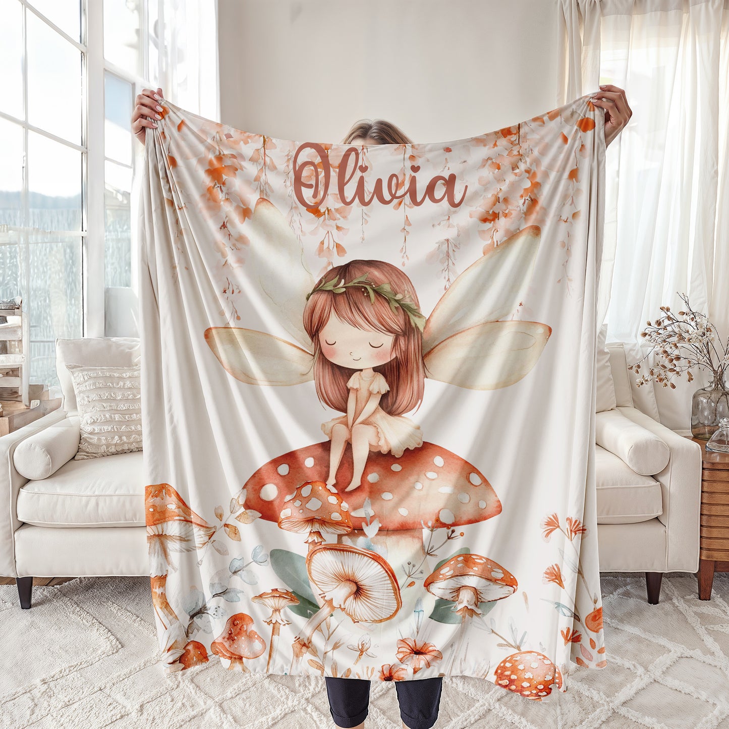 Fairy On Mushroom Blanket