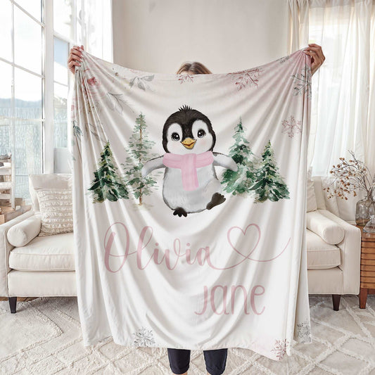 Baby Penguin Nursery Blanket