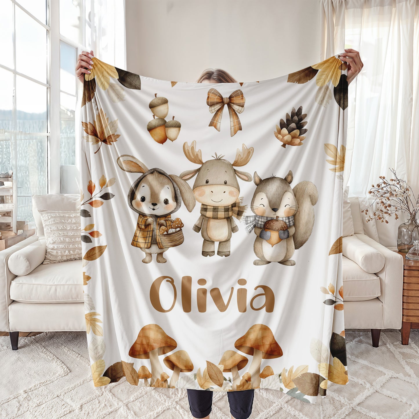 Woodland Animals Fall Blanket