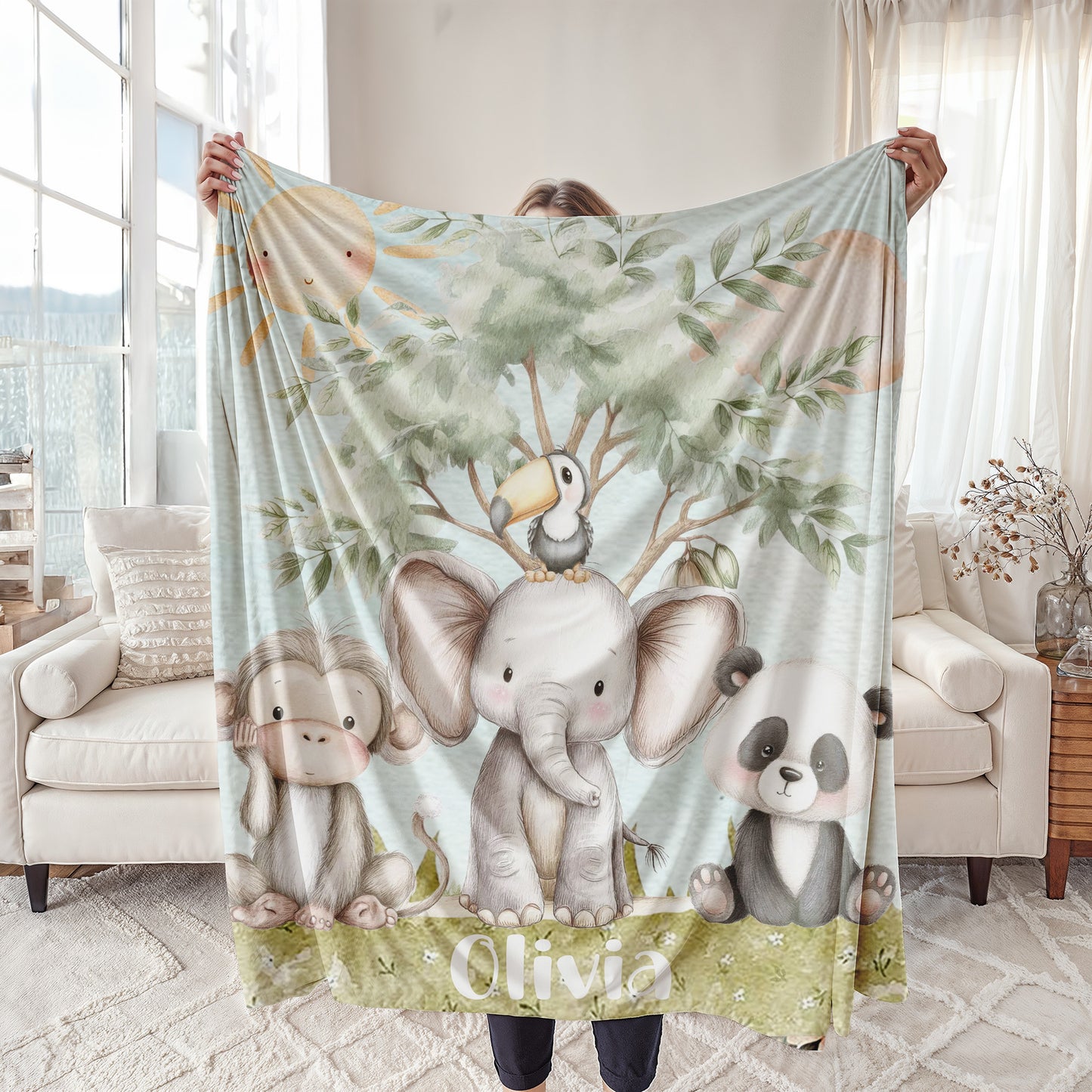 Safari Animals Baby Blanket