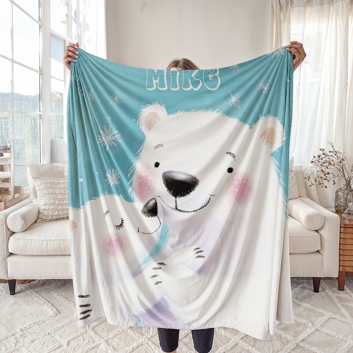 Mom And Baby Polar Bear Blanket