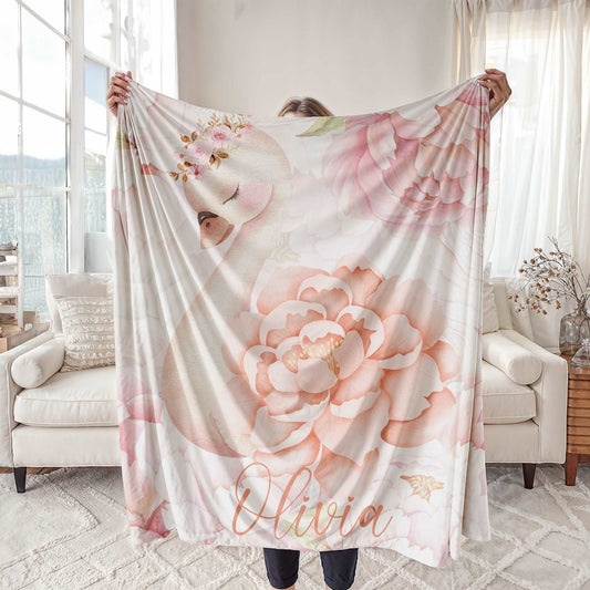 Floral Swan Blanket