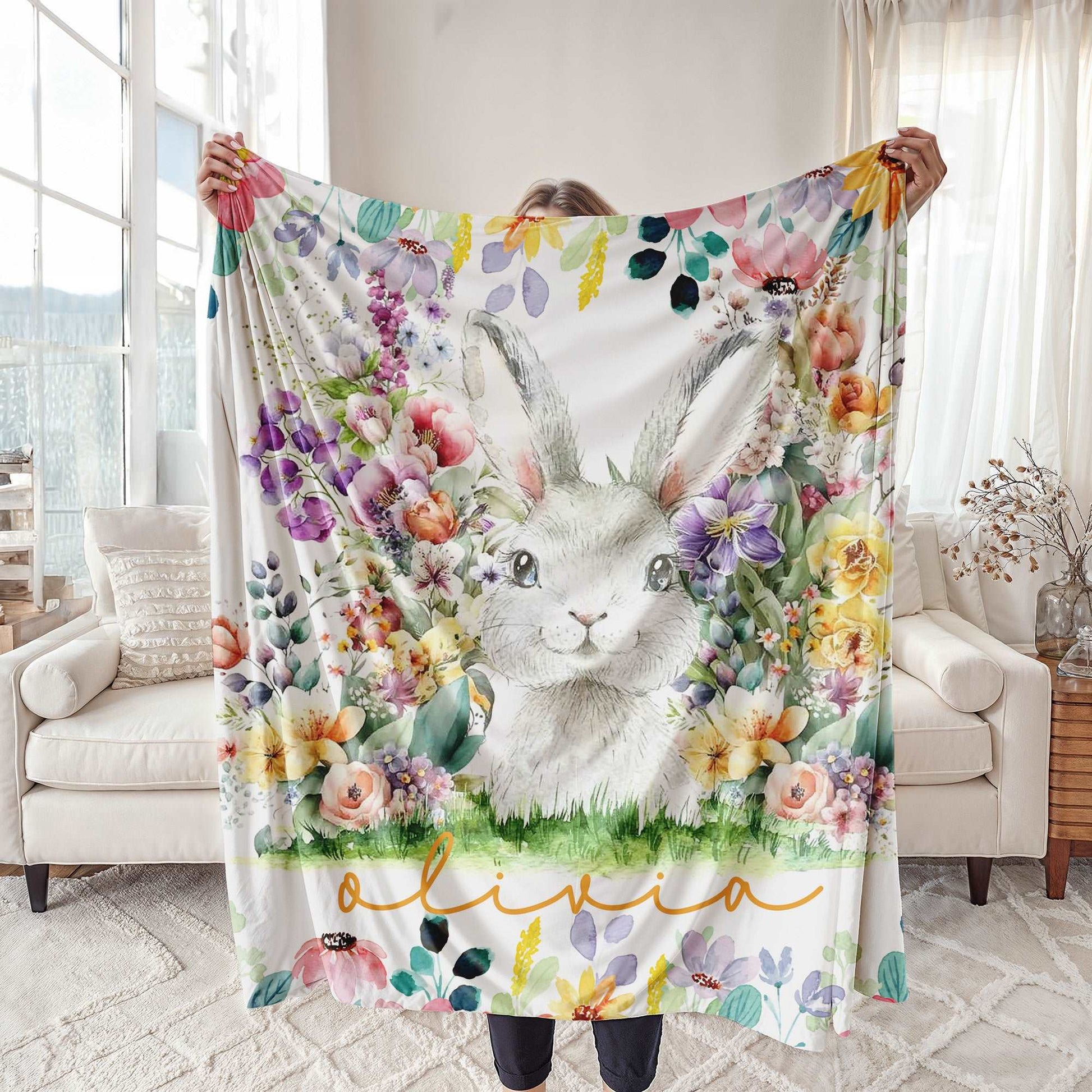 Floral Bunny Blanket