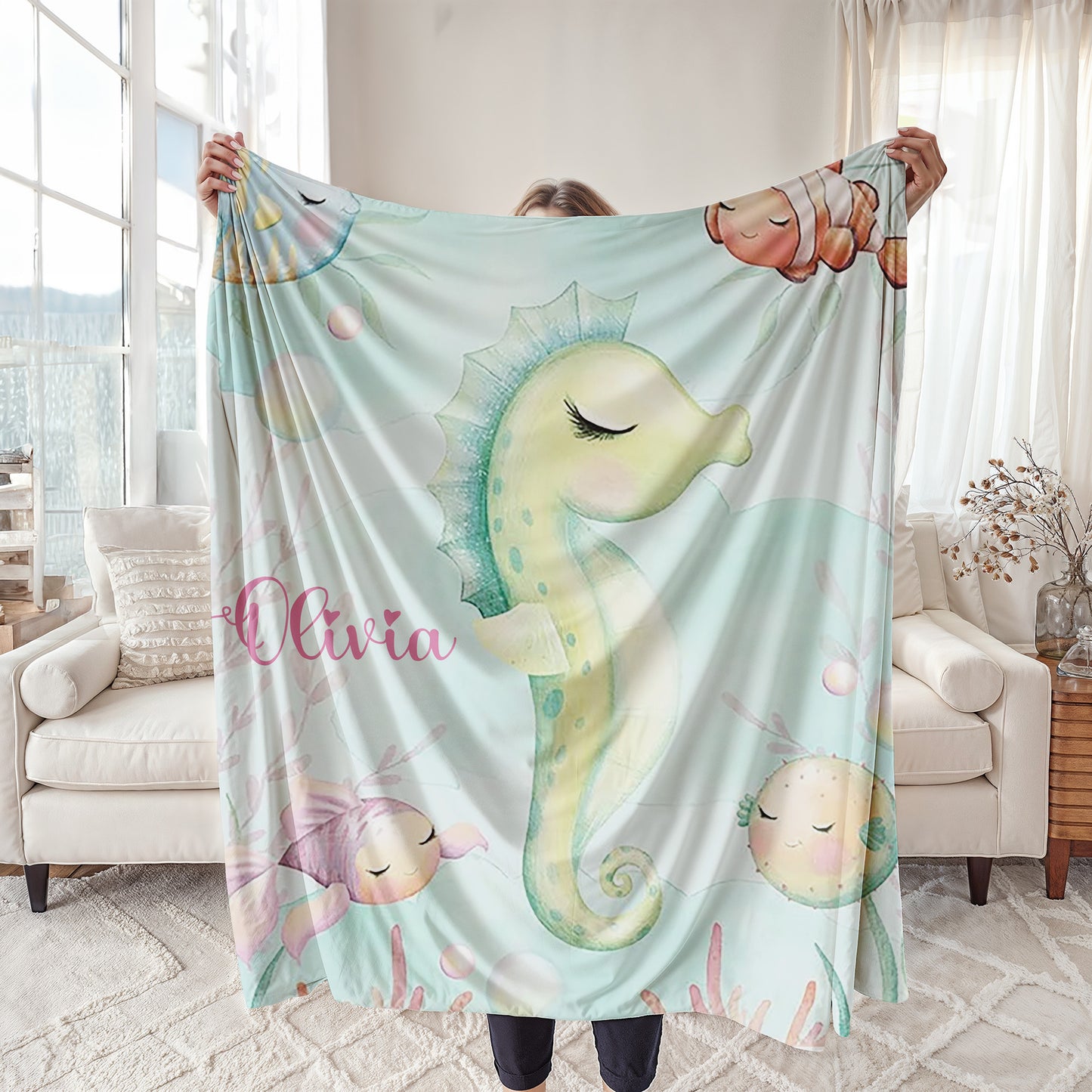 Seahorse Nursery Blanket