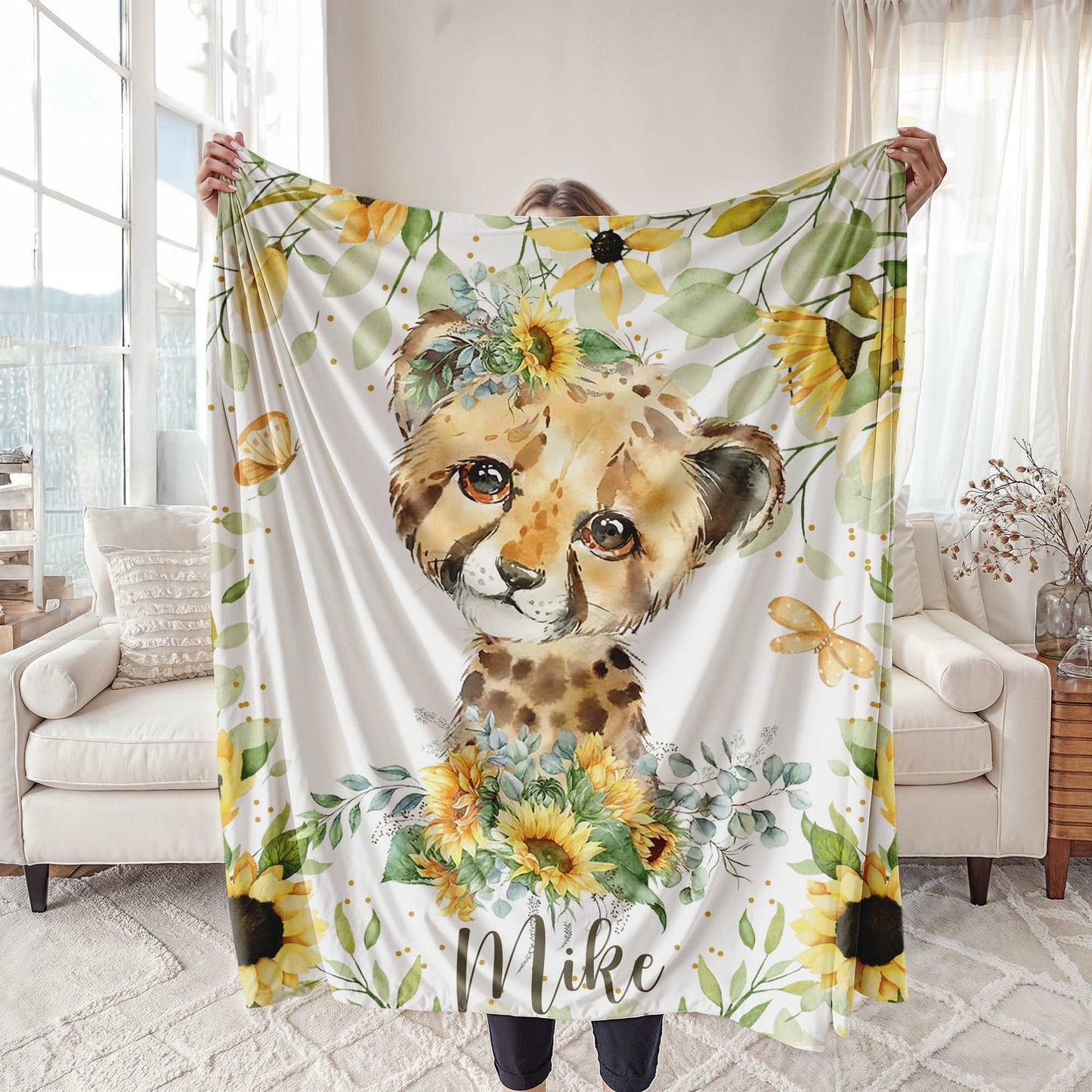 Leopard Sunflower Blanket