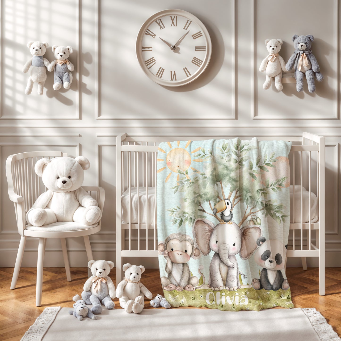 Safari Animals Baby Blanket
