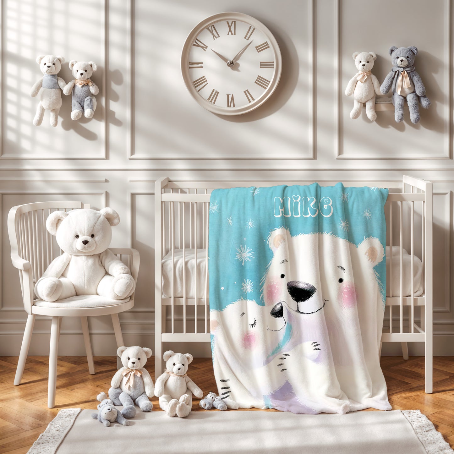 Mom And Baby Polar Bear Blanket