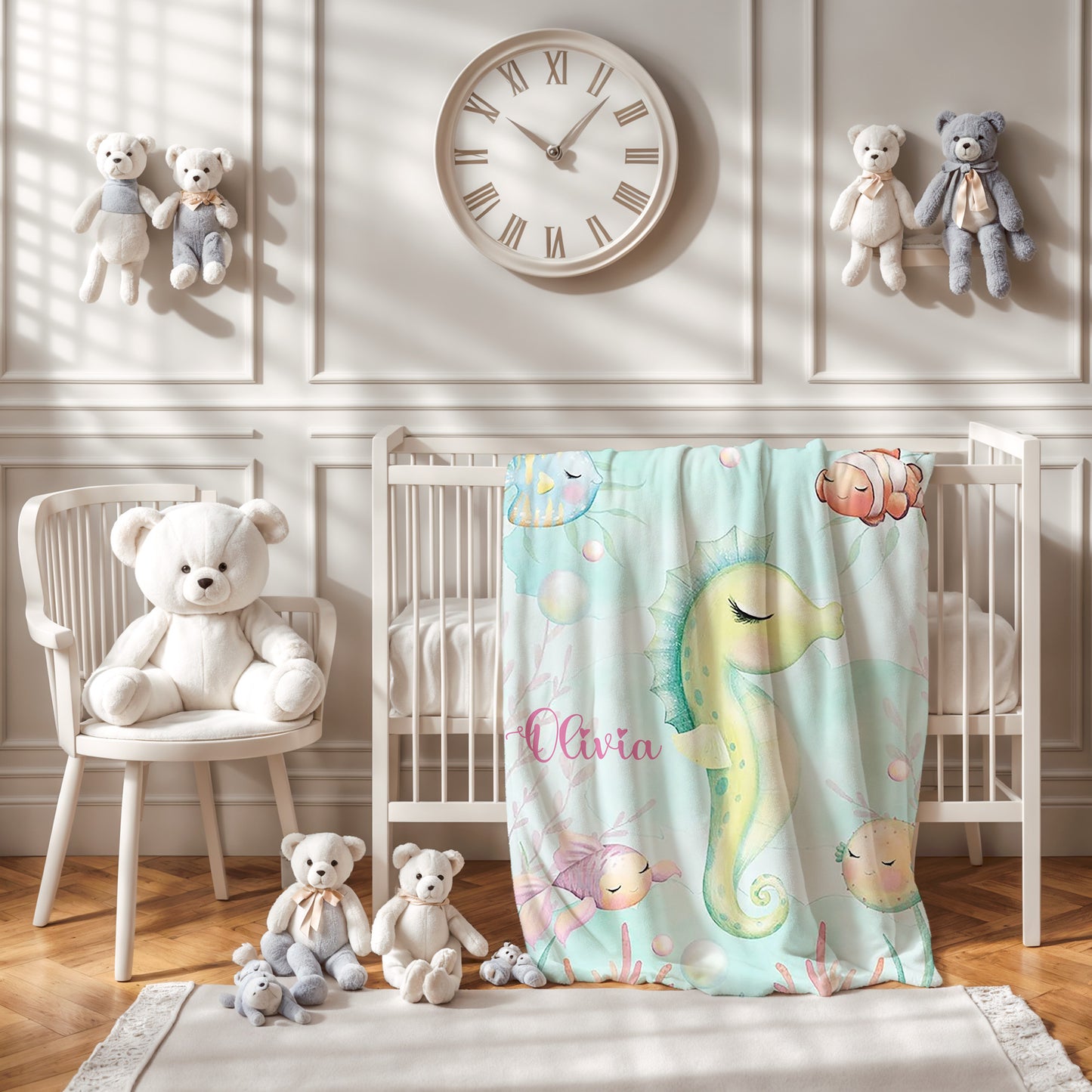 Seahorse Nursery Blanket