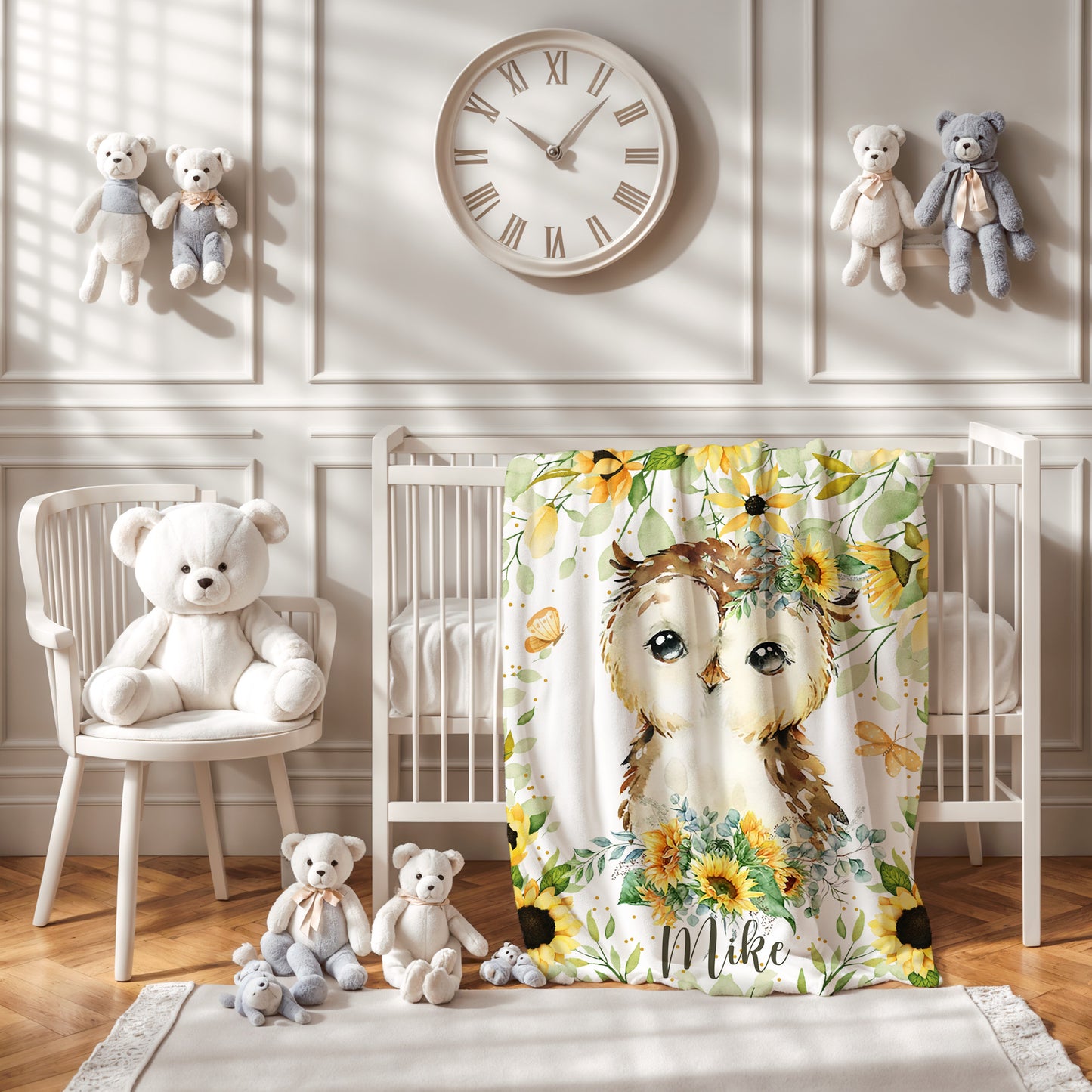 Owl Sunflower Blanket