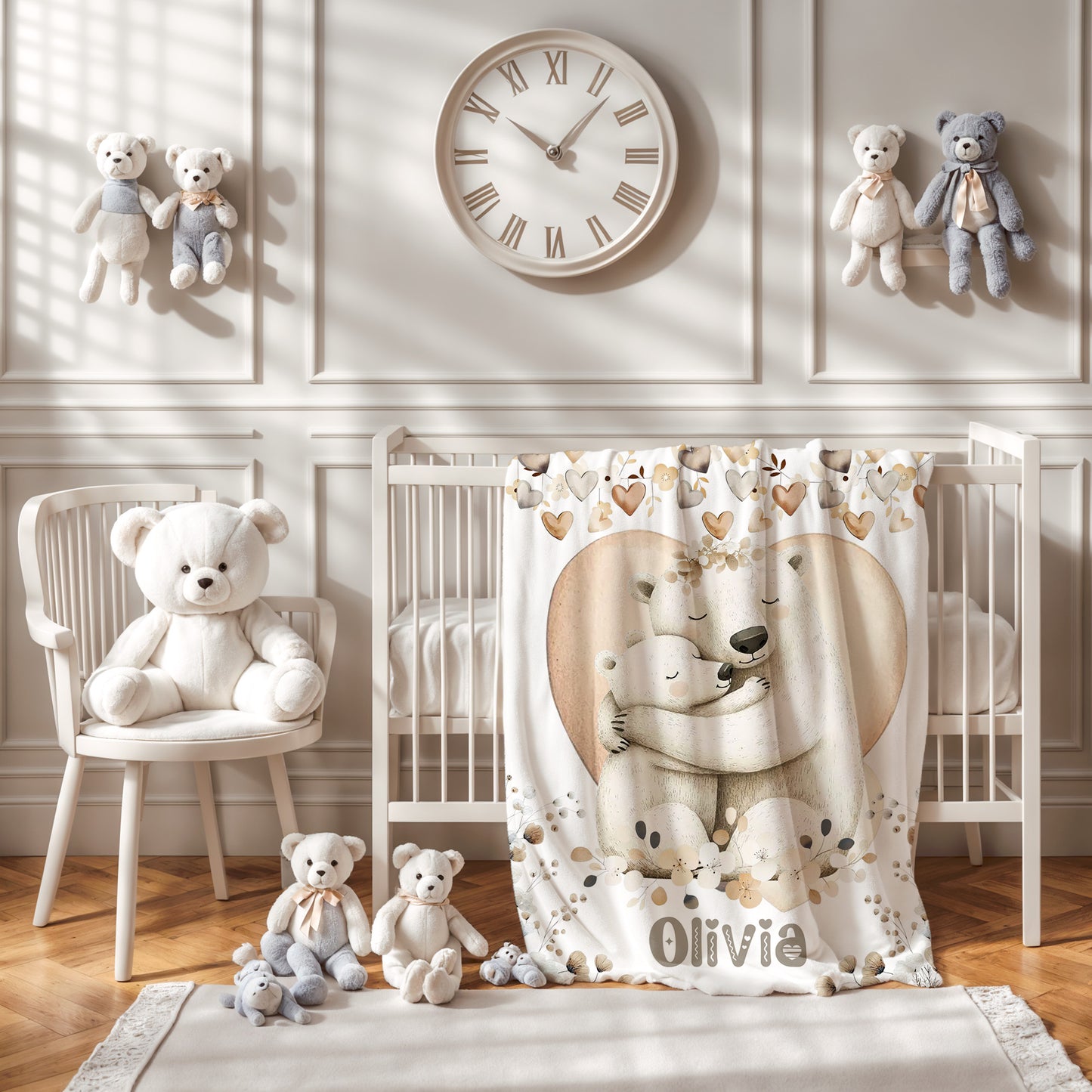 Mom And Baby Polar Bear Blanket